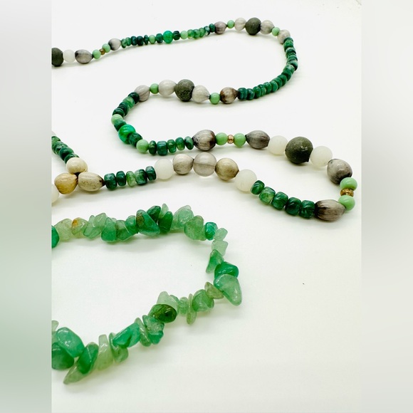 Vintage Druzy Pendant Bead Necklace - Picture 8 of 12